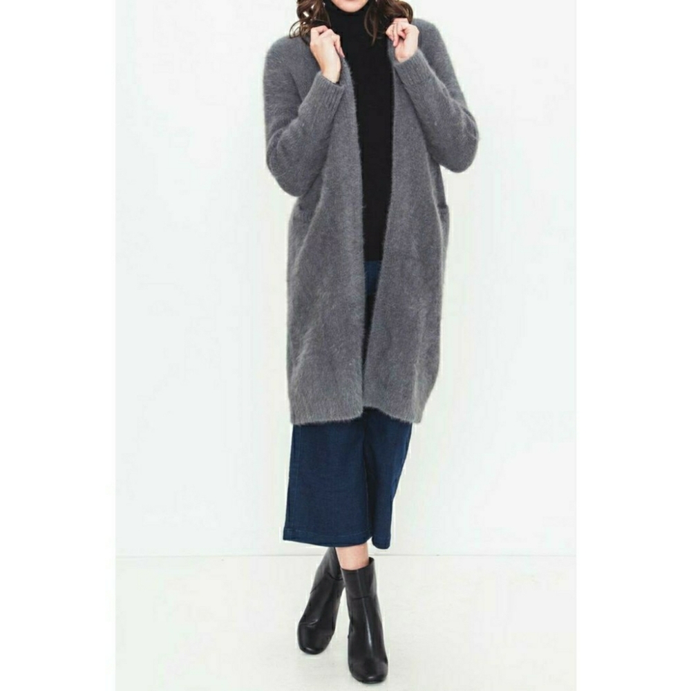 Movint Fluffy Angora Long Cardigan